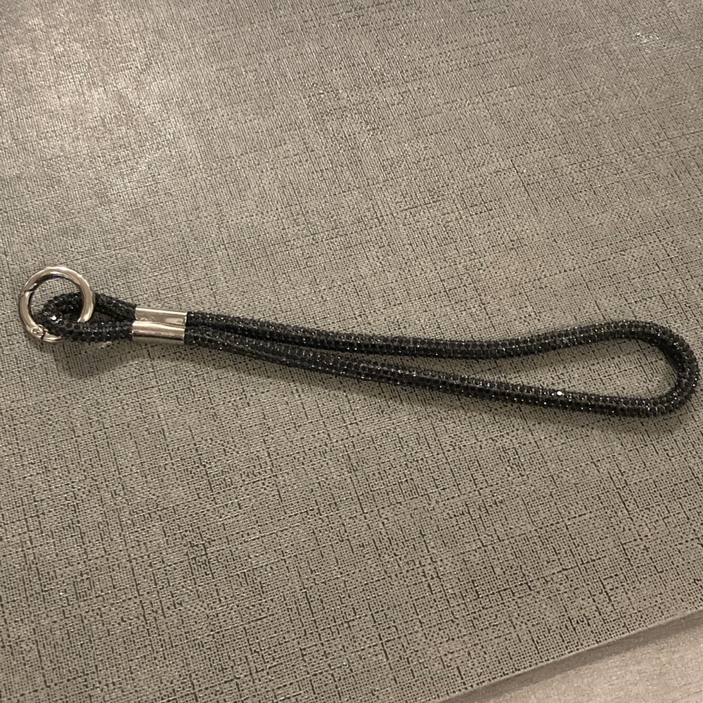 Black Beaded Keychain Wristlet  5